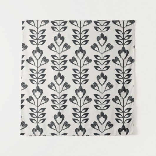 Tenture seamless retro pattern with abstract flowers and l (Devant)