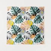Tenture Seamless tropical pattern. Green leaves of a palm  (Devant)