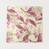 Tenture Seamless tropical pattern with pink flamingo, leav (Devant (Horizontal))