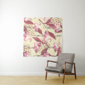Tenture Seamless tropical pattern with pink flamingo, leav (En situation (horizontale))