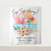 Tenture Seaside Sippin' | Baby Shower Tropical de plage (Devant)