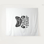 Tenture Secourir l'amour Répéter le chien Paw Tee (Devant (Horizontal))