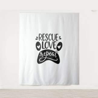 Tenture Secourir l'amour Répéter le chien Paw Tee