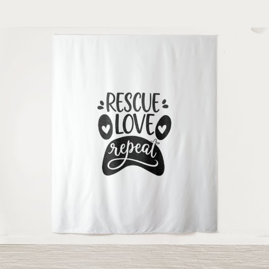 Tenture Secourir l'amour Répéter le chien Paw Tee (Devant)