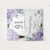 Tenture Seize Roses Violettes Fleurie Princesse de Bienven (Devant (Horizontal))