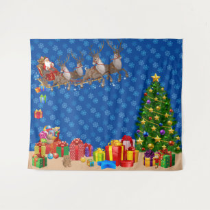 Tenture Selfie Photo Christmas Père Noël Cadeau Drop