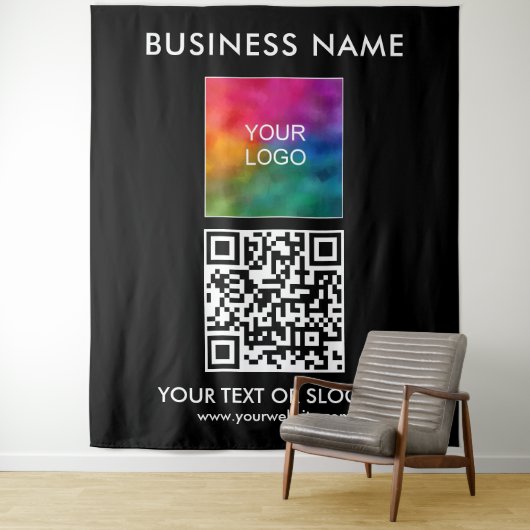 Tenture Séminaire client Logo du parti Code QR Contexte (En situation)