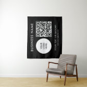 Tenture Séminaire de fêtes Code QR Logo Texte Moyen (En situation)