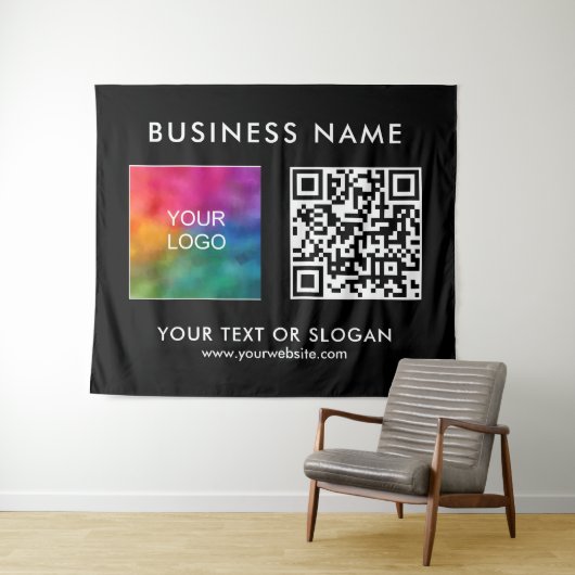 Tenture Séminaire de fêtes Logo Code QR Grand fond d'écran (En situation (horizontale))