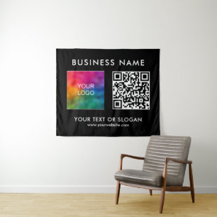 Tenture Séminaire de fêtes Texte du logo Code QR Contexte