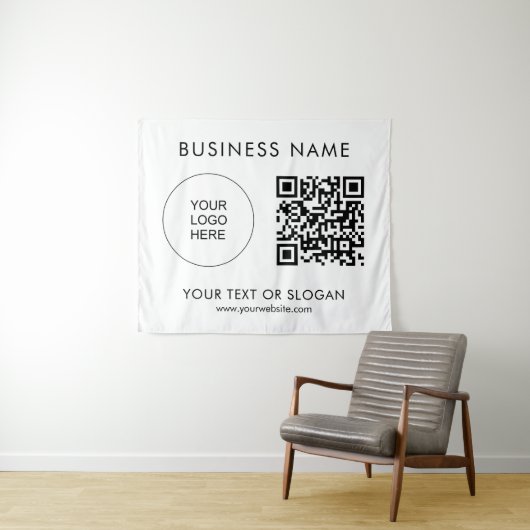 Tenture Séminaire de fêtes Texte du logo Code QR Contexte (En situation (horizontale))