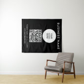Tenture Séminaire de fêtes Texte Moyen Code QR Logo (En situation (horizontale))