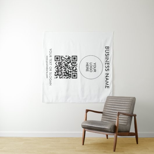 Tenture Séminaire d'événements Logo du parti Texte Code QR (En situation (horizontale))