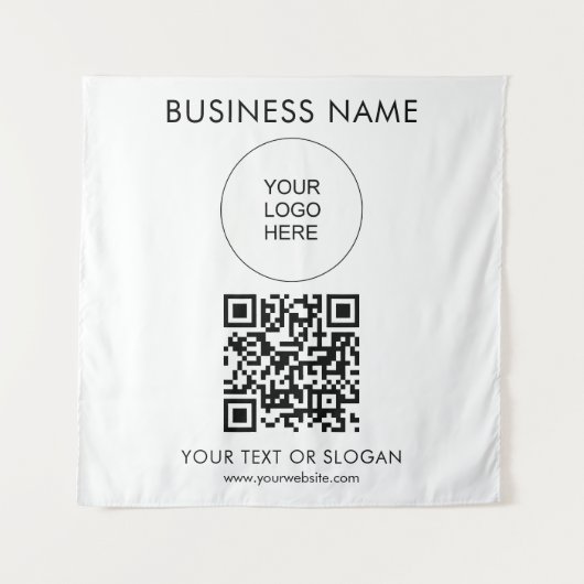 Tenture Séminaire d'événements Logo du parti Texte Code QR (Devant)