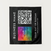 Tenture Séminaire Partie Événement QR Code Logo Black Back (Devant)