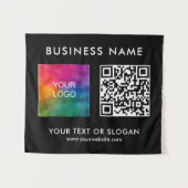 Tenture Séminaire Partie Événement QR Code Logo Black Back (Devant (Horizontal))