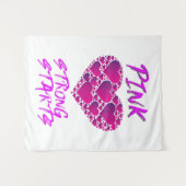 Tenture Sensibilisation au cancer du sein : Coeurs roses, (Devant (Horizontal))