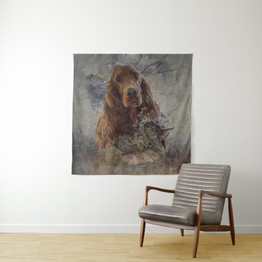 Tenture Séparateur irlandais avec bécasse (En situation)