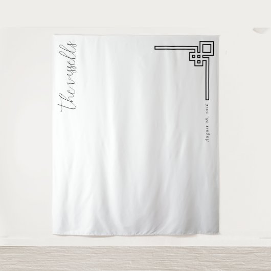 Tenture Serene Black Geometric Lines (Devant)