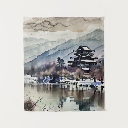 Tenture Serene Castle On Lake (Devant)