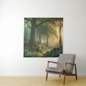 Tenture Serene Forest Scene Tapestry 57in Square Art (En situation)