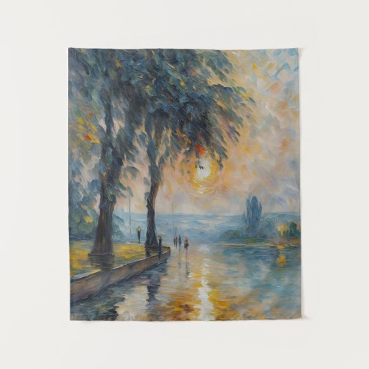 Tenture Serene Sunset by Water Impressionist Paysage Art (Devant)