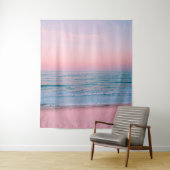 Tenture Serene Sunset | Plage Abstraite Blue Pink Pastel (En situation)