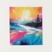 Tenture Sérénité radiante : Réflexions Abstraites sur le c (Devant)