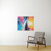 Tenture Sérénité radiante : Réflexions Abstraites sur le c (En situation (horizontale))