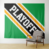 Tenture SÉRIES ÉLIMINATOIRES Vert Clair Orange Noir Rayure (En situation (horizontale))