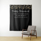 Tenture Serpentin Confetti Or Noir de Retraite (En situation)