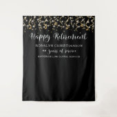 Tenture Serpentin Confetti Or Noir de Retraite (Devant)