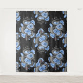 Tenture Serpents et roses bleus (Devant)