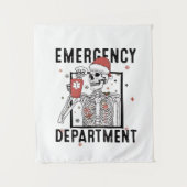 Tenture Service d'urgence Skeleton Nuring Coffee Lover (Devant)