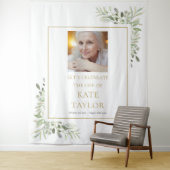 Tenture Service funèbre mémorial de photo de verdure éléga (En situation)