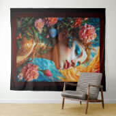 Tenture Ses délices floraux AI Concept Art de Xzendor7 (En situation (horizontale))