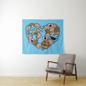 Tenture Sésame Sésame | Coeur de gribouillis de caniche Mo (En situation (horizontale))