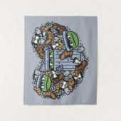 Tenture Sésame Sésame | Oscar the Grouch Doodle Heart (Devant)