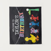 Tenture Sesame Street Chalkboard Anniversaire Bienvenue (Devant)