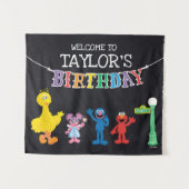 Tenture Sesame Street Chalkboard Anniversaire Bienvenue (Devant (Horizontal))