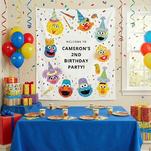 Tenture Sesame Street Pals Confetti Birthday Welcome