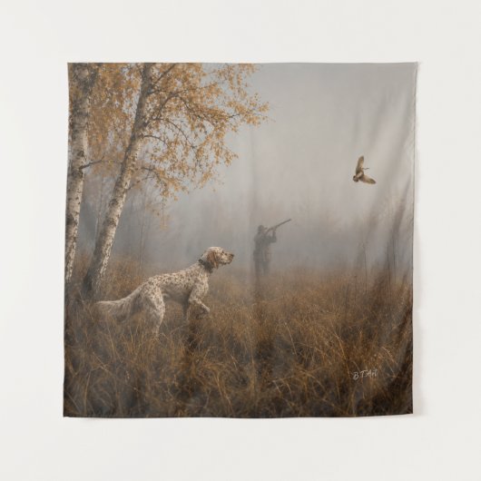 Tenture Setter anglais, chasse à la bécasse (Devant)