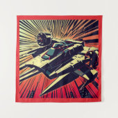 Tenture SF - Anime Starfighter Woodcut 1 (Devant)