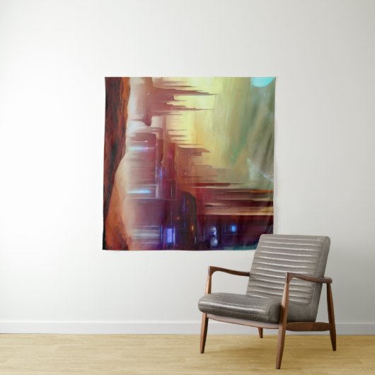 Tenture SF City sur une planète étrange 1 (En situation (horizontale))