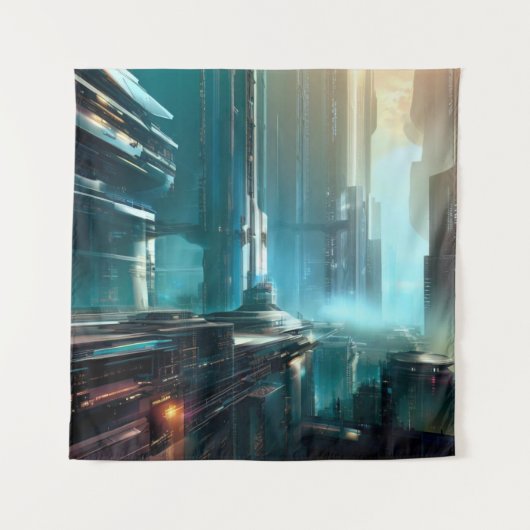 Tenture SF Futuristic City 3 (Devant)
