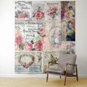 Tenture Shabby collage chic, pays victorien, découpage, b (En situation)