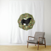 Tenture Shadow Silhouette Fluffy Tail Dog dans une couronn (En situation)