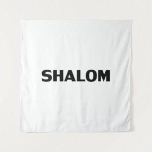 Tenture Shalom, blanc noir de paix minimaliste moderne sim