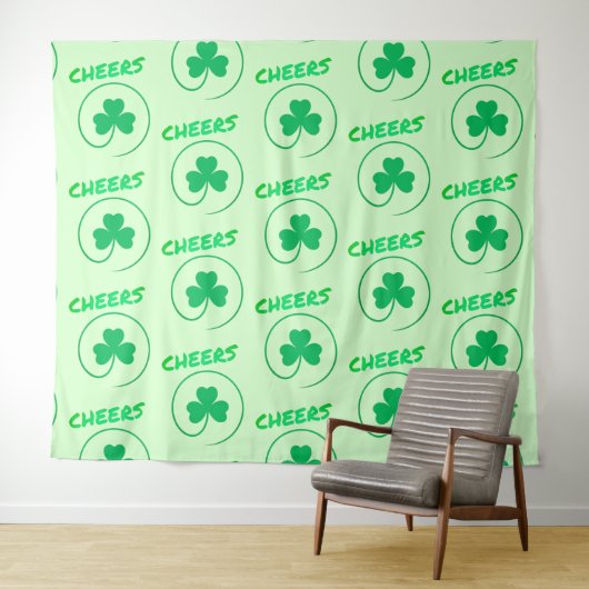 Tenture Shamrock de Clover Jour de la Saint Patrick vert i (En situation (horizontale))