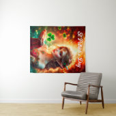 Tenture Shamrock pixie fille vert trèfle Irlande brillant (En situation (horizontale))